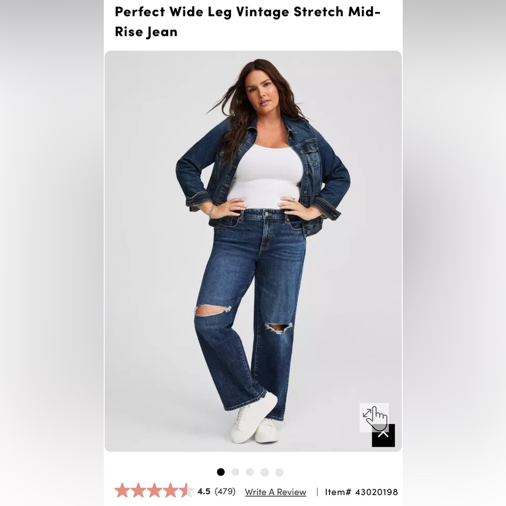 Torrid Perfect Wide Leg Vintage Stretch Mid-Rise Jeans